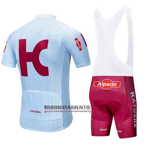 Abbigliamento Katusha Alpecin 2019 Manica Corta e Pantaloncino Con Bretelle Chiaro Blu Rosso - Clicca l'immagine per chiudere